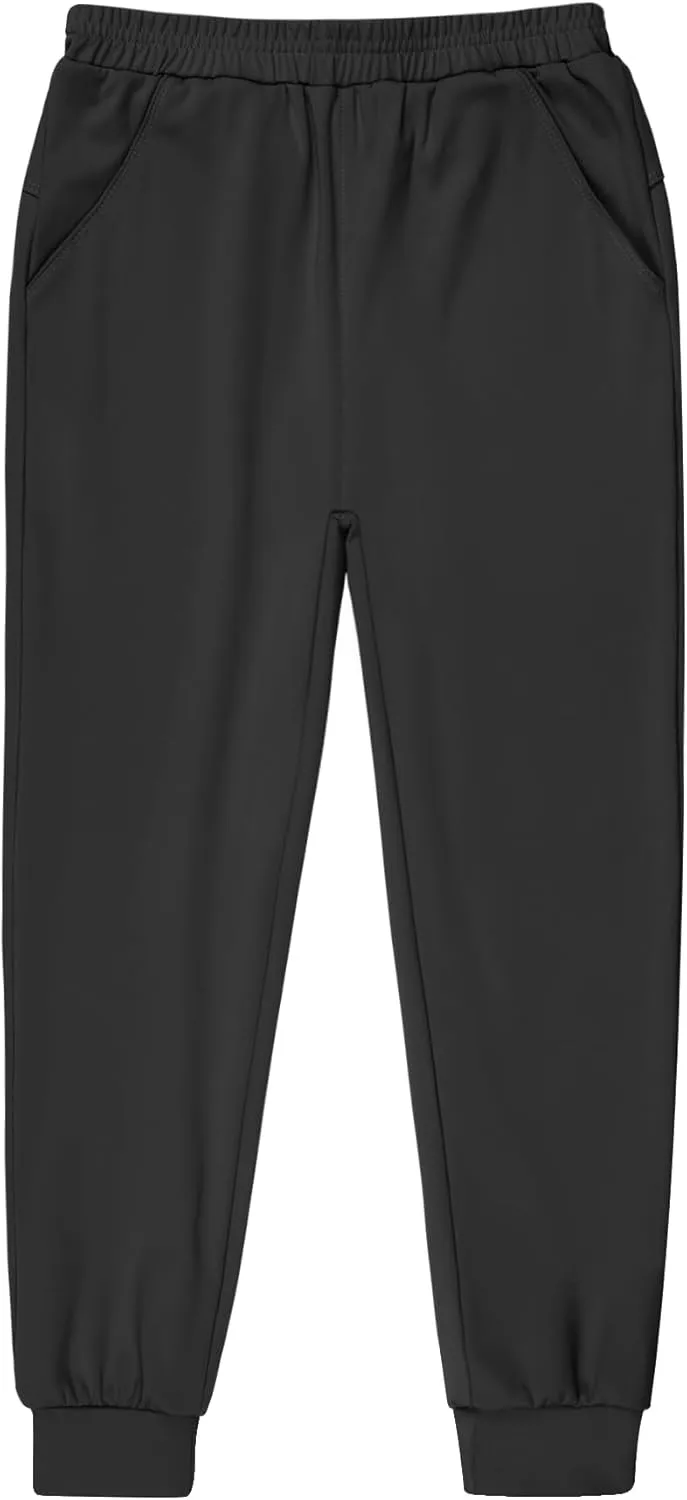 BIG ELEPHANT Girls Quick Dry Active Athletic Joggers, Kids Pull-on Lounge Joggers with Pocket