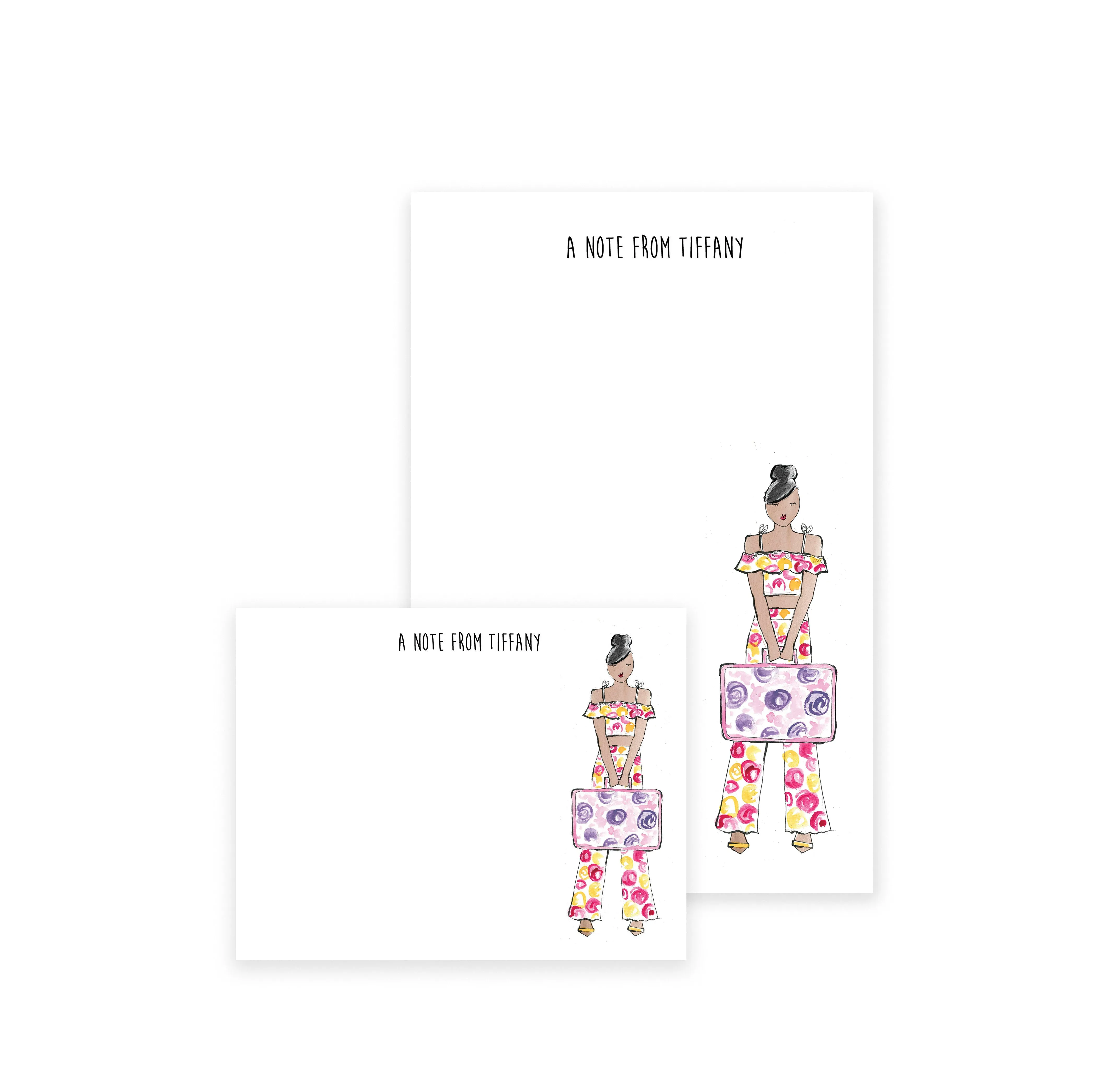 Boho Travel Girl Personalized Stationery Desk Set