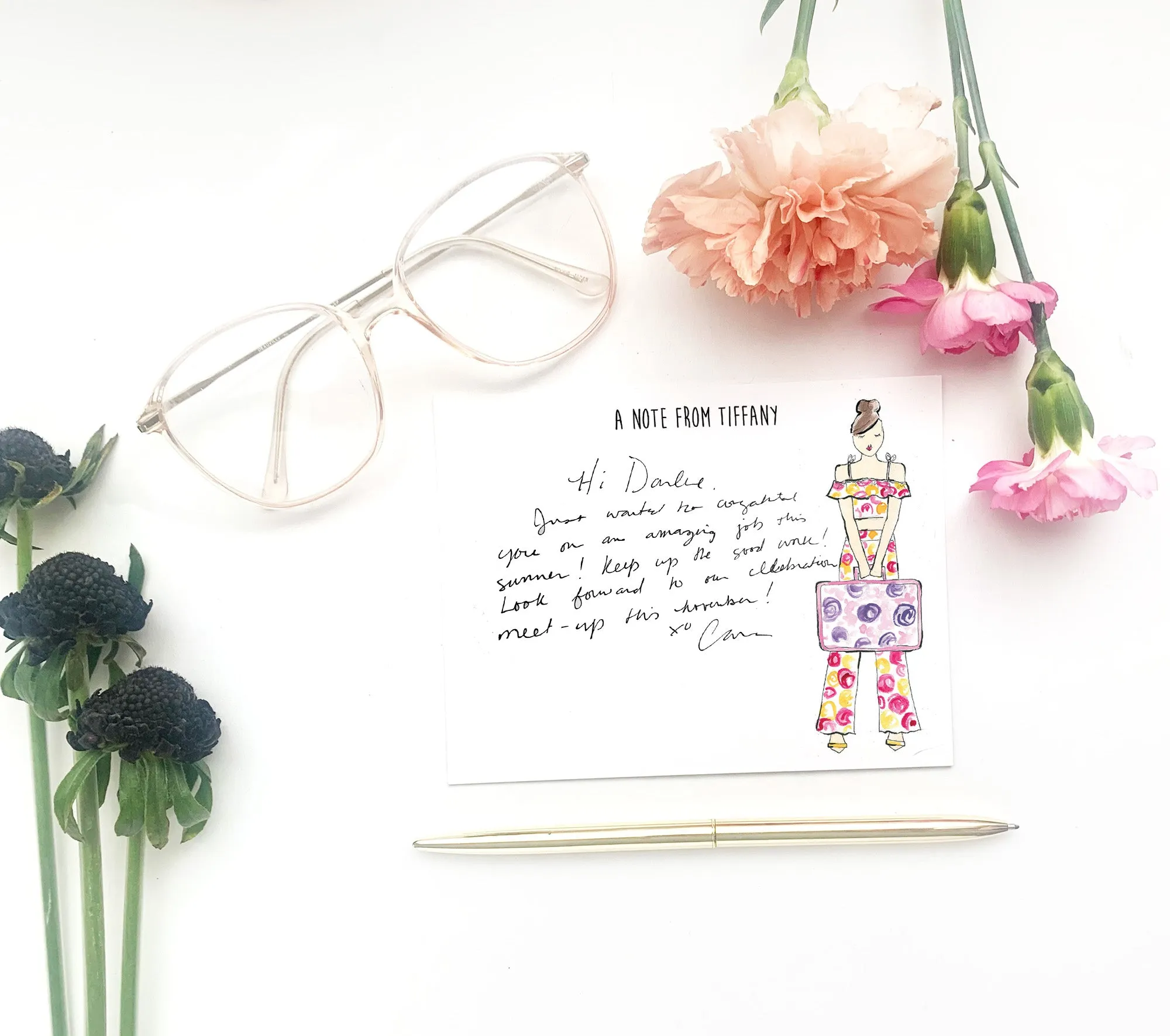 Boho Travel Girl Personalized Stationery Desk Set