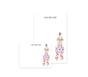 Boho Travel Girl Personalized Stationery Desk Set