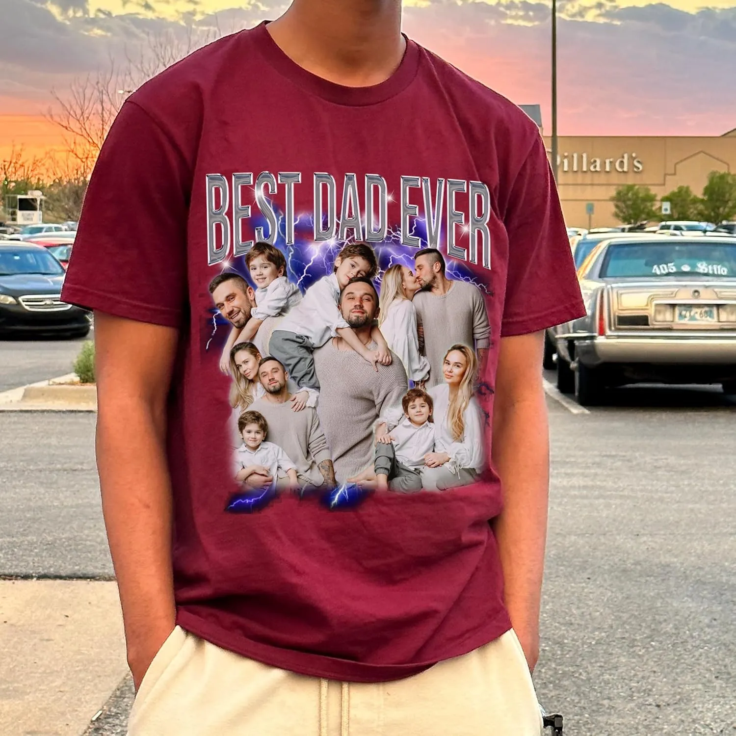 Custom Dad Shirt Personalized Picture T-Shirt for Men for New Dad Daddy Gift for Grandpa