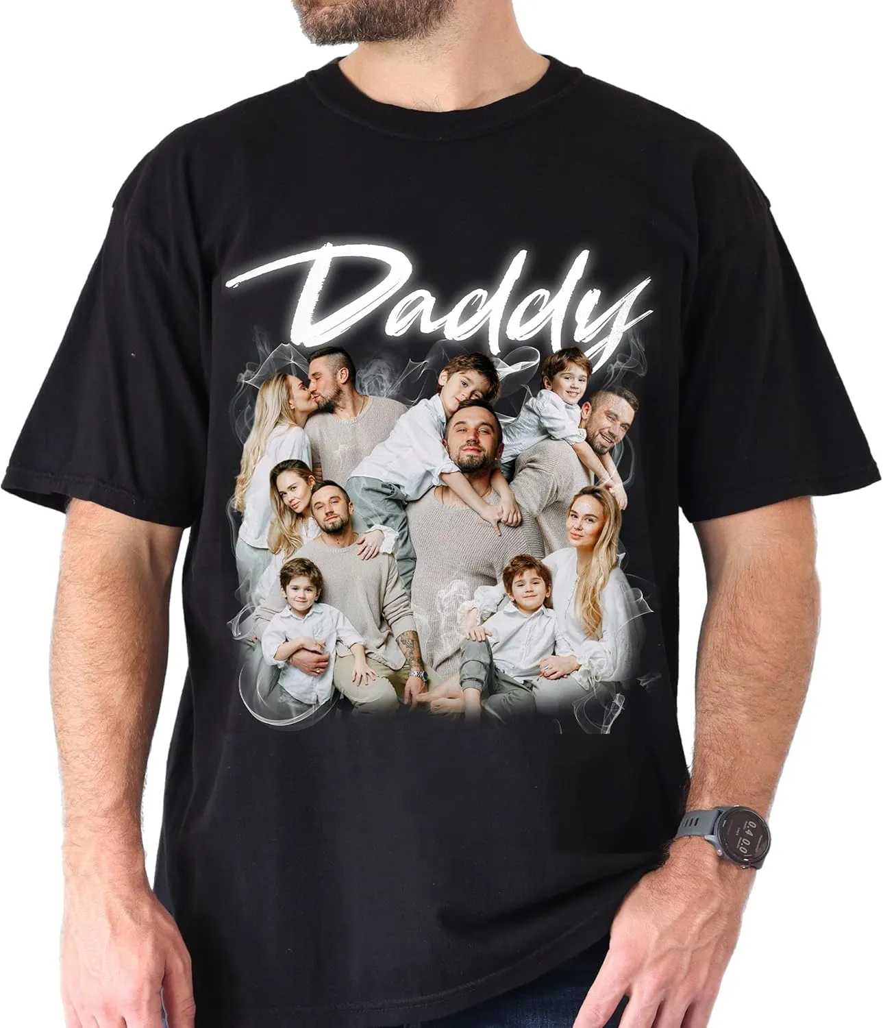 Custom Dad Shirt Personalized Picture T-Shirt for Men for New Dad Daddy Gift for Grandpa