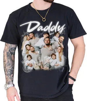 Custom Dad Shirt Personalized Picture T-Shirt for Men for New Dad Daddy Gift for Grandpa