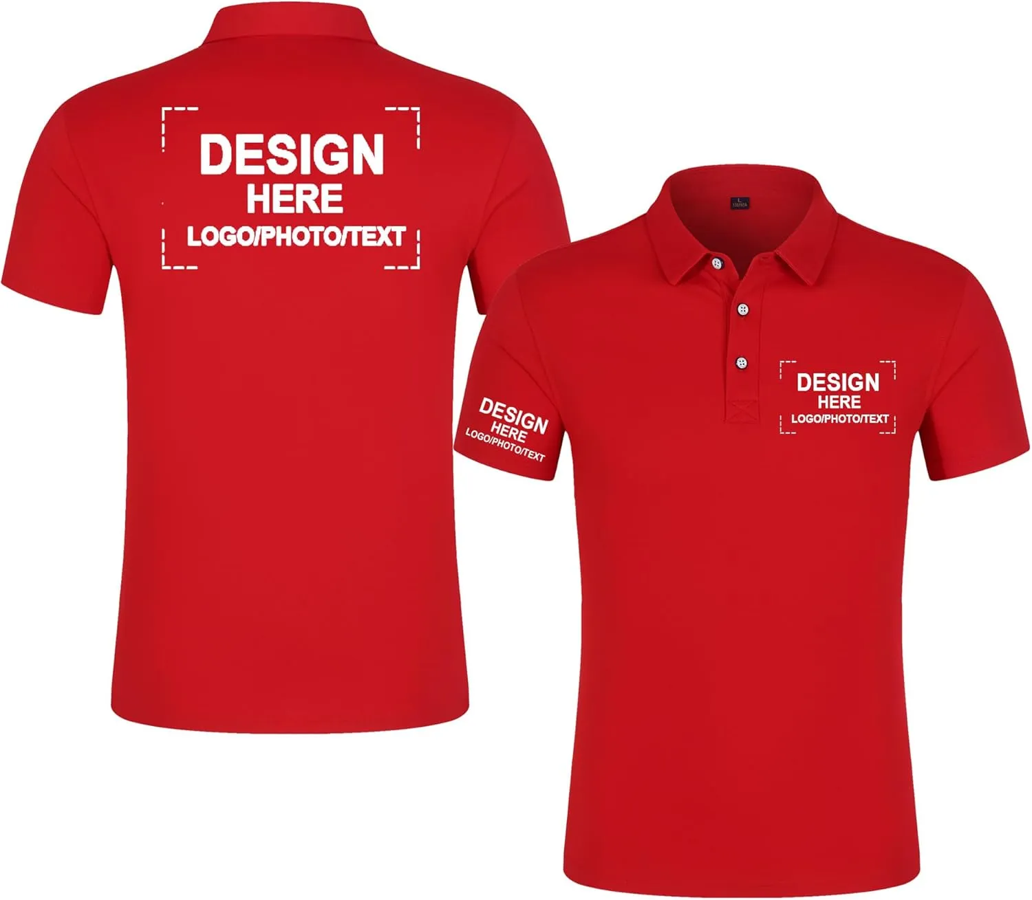Custom Polo Shirts - Design Your Own Logo, Text, Or Name - Personalized for Men, Women & Kids, Ideal for Golf, Events & Work