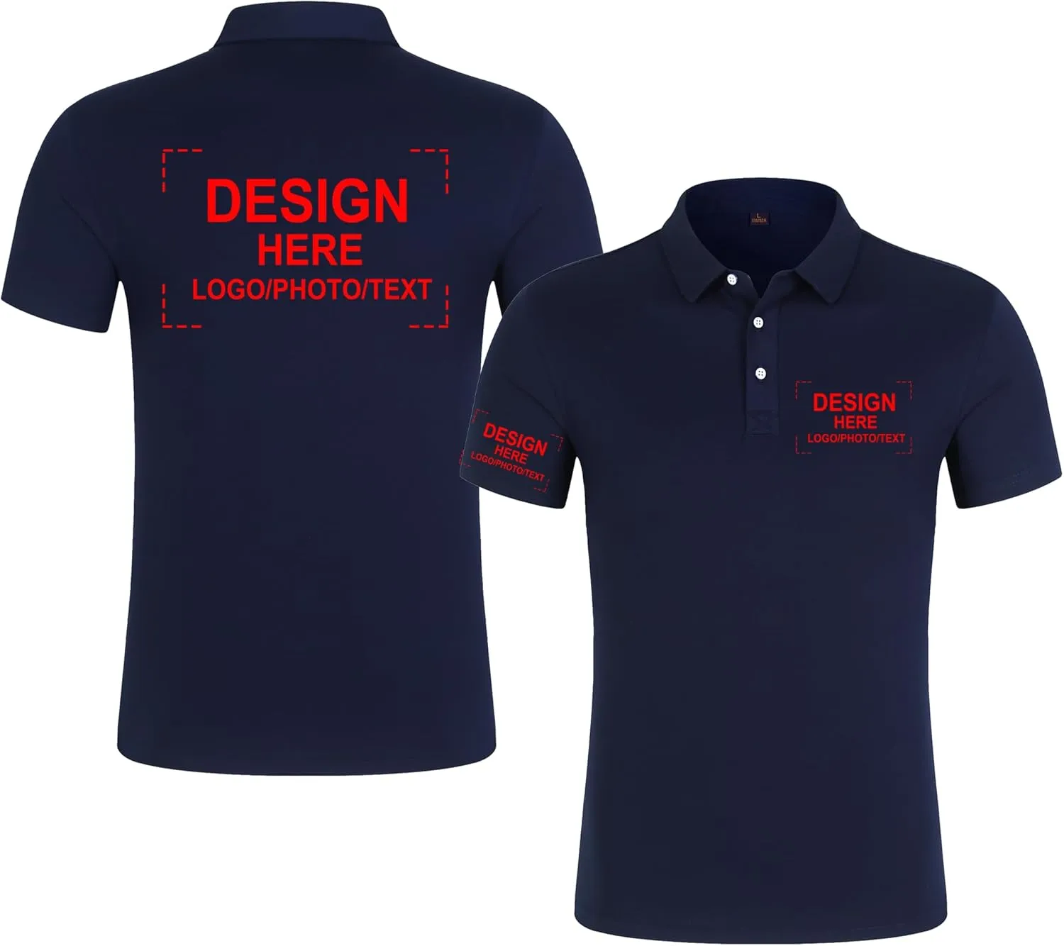 Custom Polo Shirts - Design Your Own Logo, Text, Or Name - Personalized for Men, Women & Kids, Ideal for Golf, Events & Work