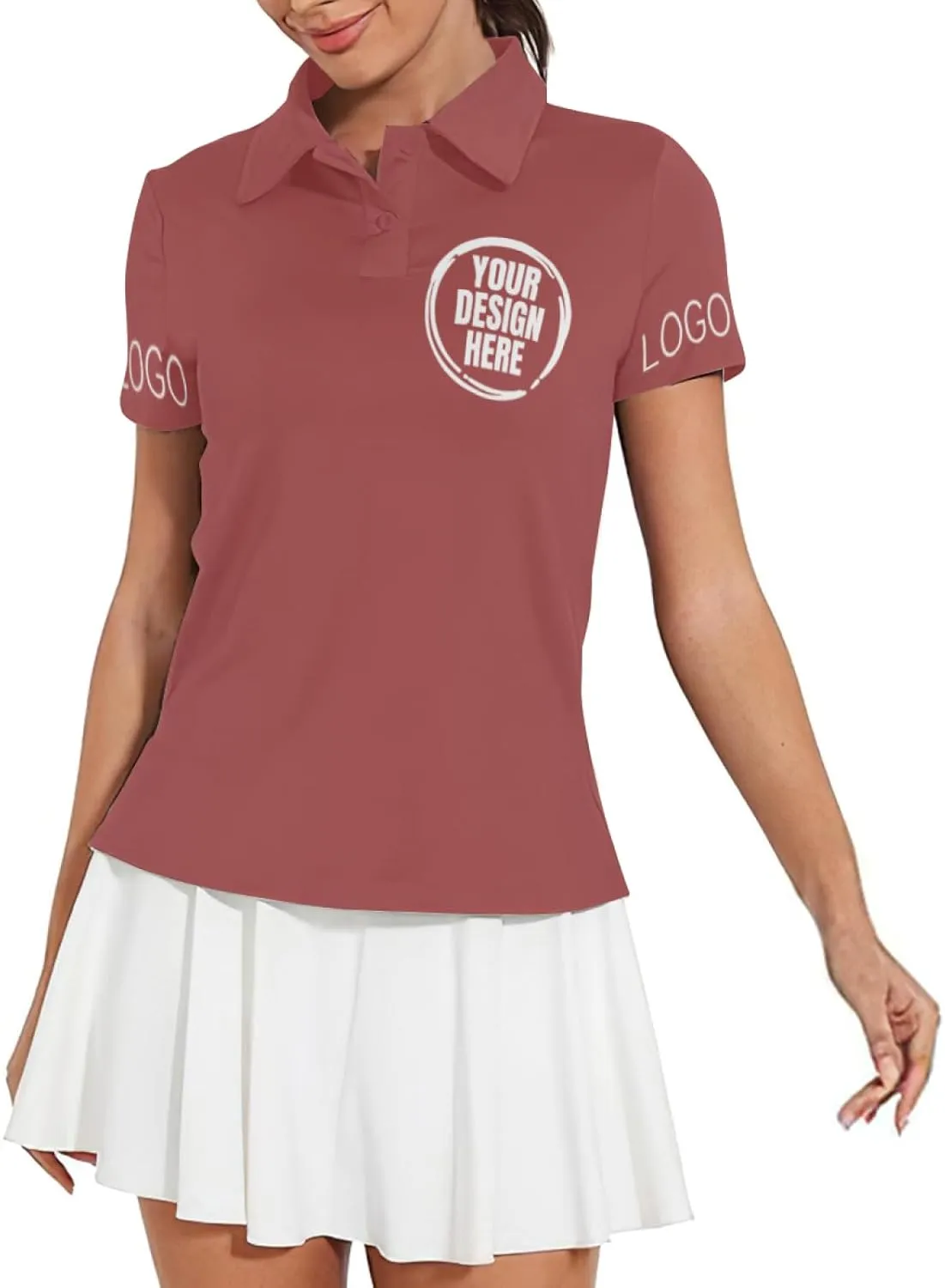 Custom Polo Shirts for Women Customize Your Text Custom Company Logo Personalized Short Sleeve for Sports