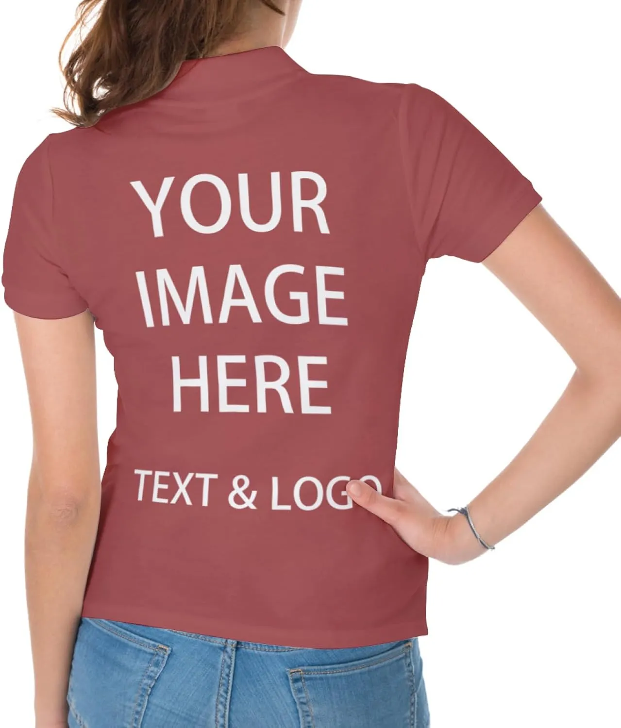 Custom Polo Shirts for Women Customize Your Text Custom Company Logo Personalized Short Sleeve for Sports