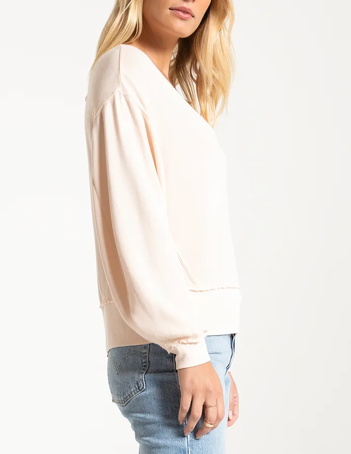 Deep V Pullover | Rosewater
