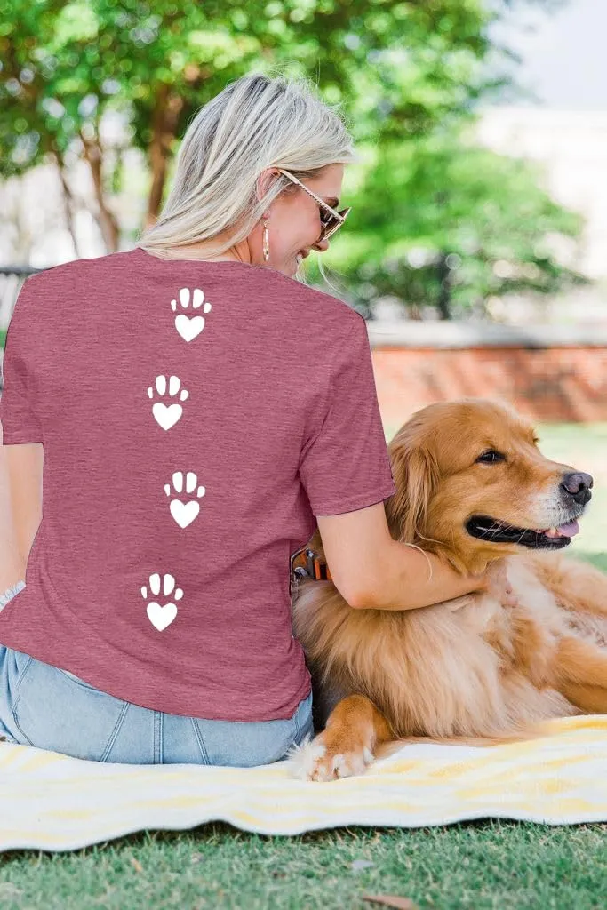 Dog Shirt Dog Mom Shirts: Women Life is Better with Dogs T Shirt Funny Dog Paw Print Tee Dog Lover Animal Gift Tops