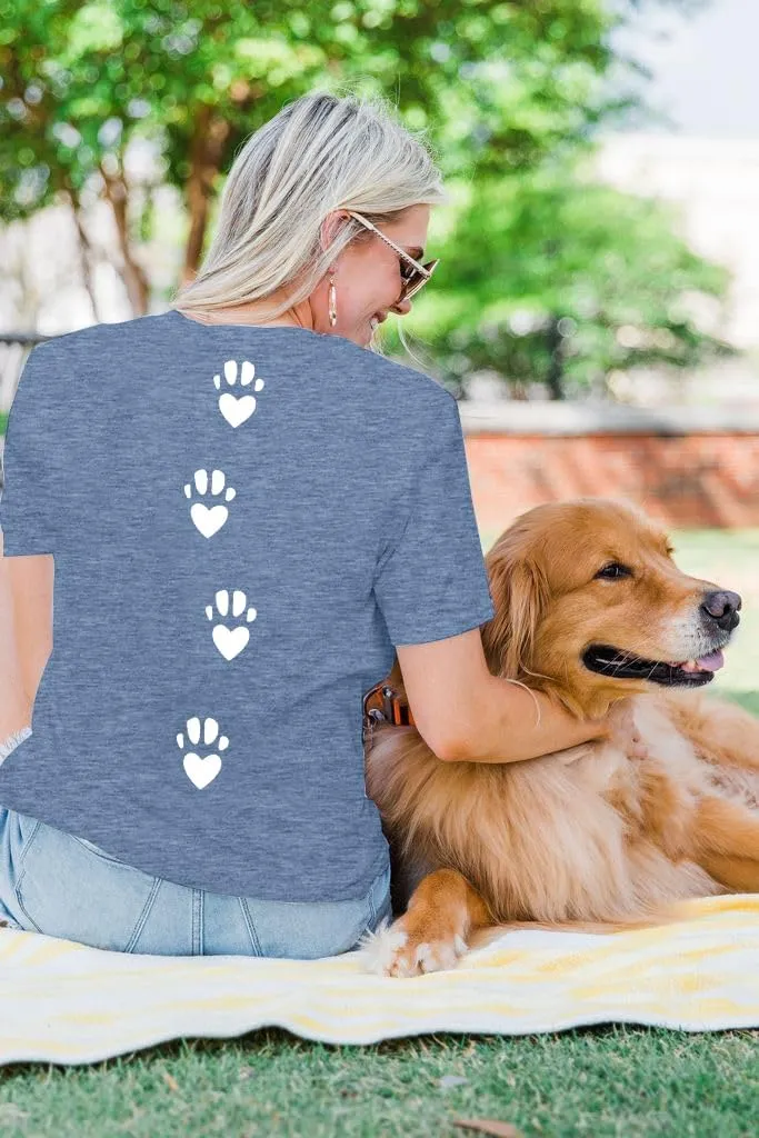 Dog Shirt Dog Mom Shirts: Women Life is Better with Dogs T Shirt Funny Dog Paw Print Tee Dog Lover Animal Gift Tops