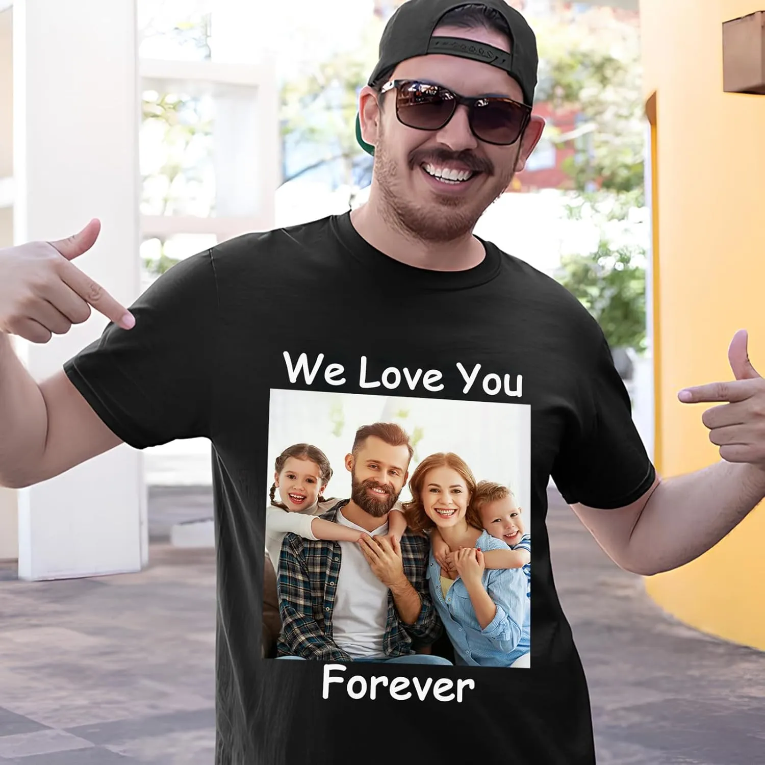 Father's Day Dad Gifts Custom T-Shirts with Photo Personalized T Shirt for Husband Grandpa Customized Best Dad Gifts from Kid