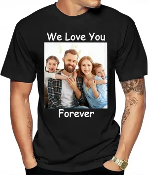 Father's Day Dad Gifts Custom T-Shirts with Photo Personalized T Shirt for Husband Grandpa Customized Best Dad Gifts from Kid