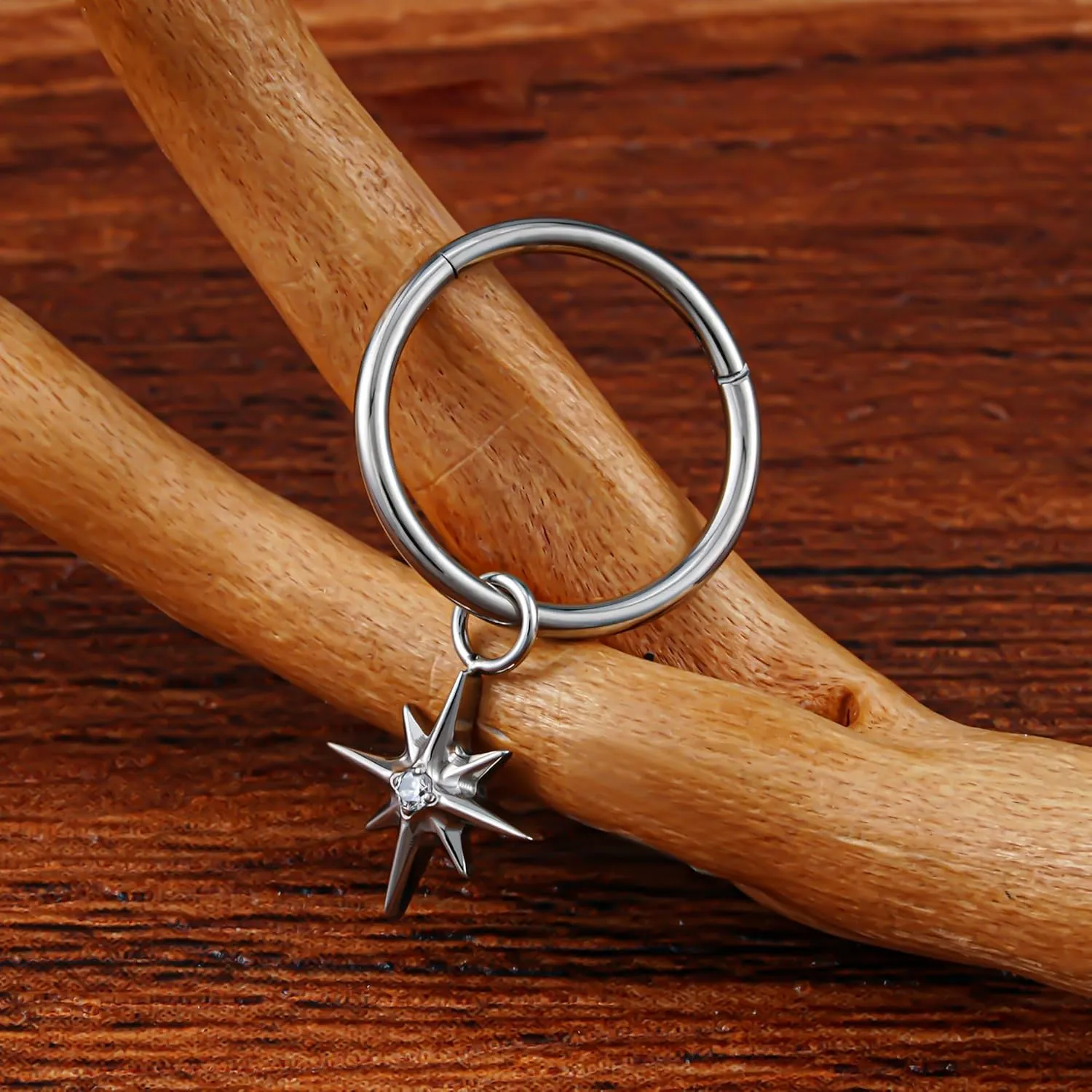 FINE4U 1 Pair Titanium Dangle Earrings for Women - Dainty Huggie Drop Earrings, Nickel Free Earrings Jewelry Gifts