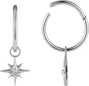 FINE4U 1 Pair Titanium Dangle Earrings for Women - Dainty Huggie Drop Earrings, Nickel Free Earrings Jewelry Gifts