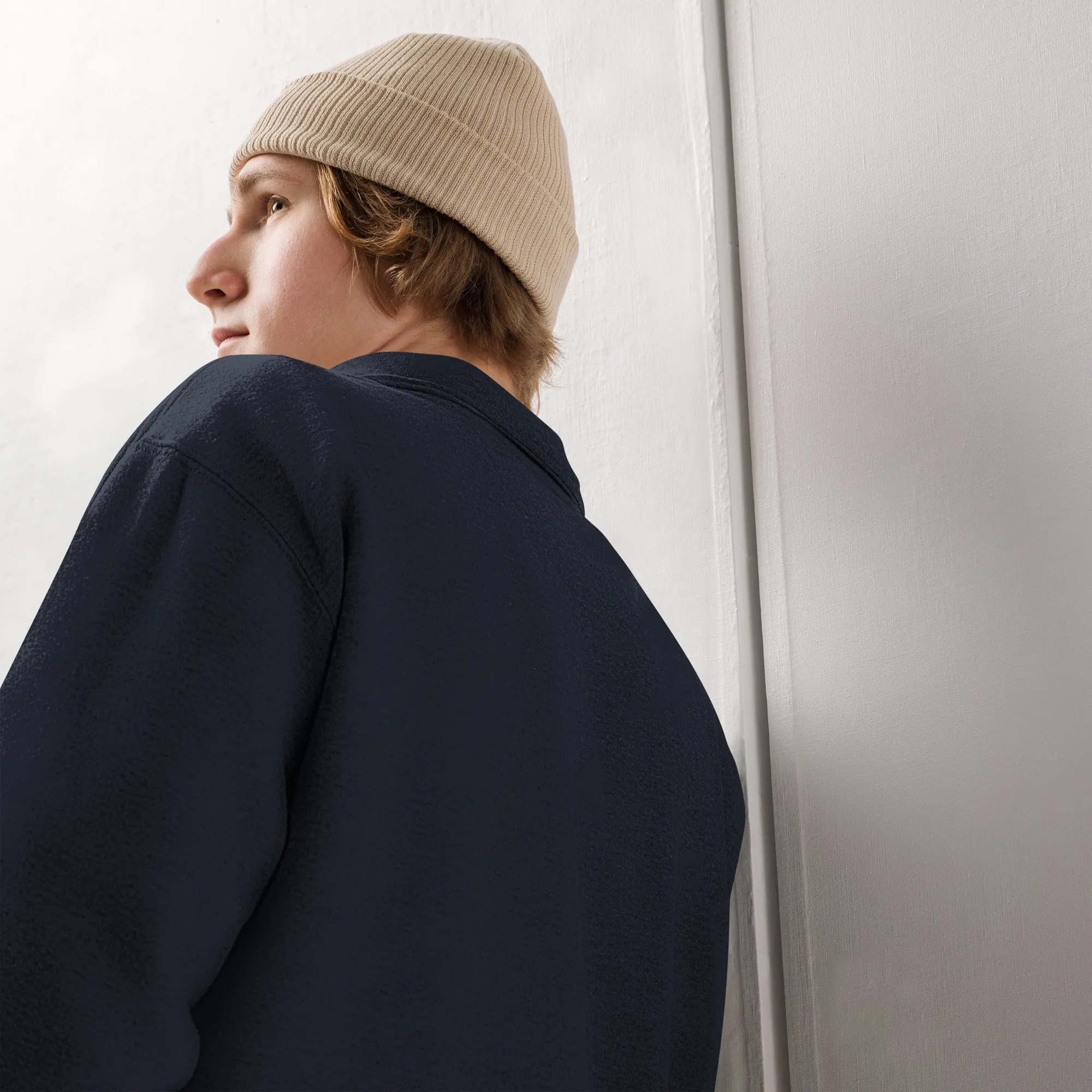 Fleece Pullover Embroidery - Navy (Glamourange Winter Embroidery Fleece Pullover Collection)