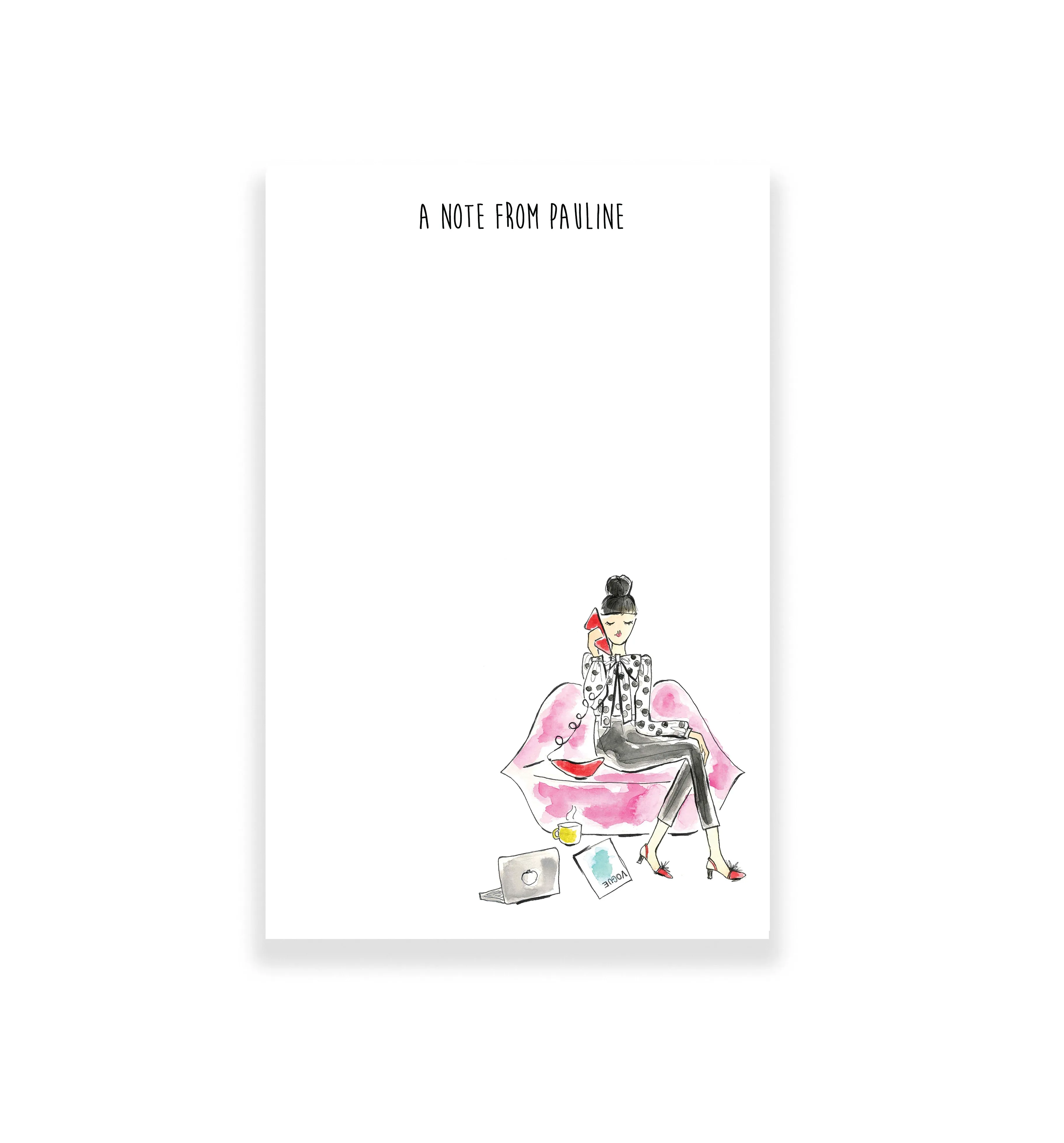 Girl Boss Lip Phone   Couch Personalized Notepad