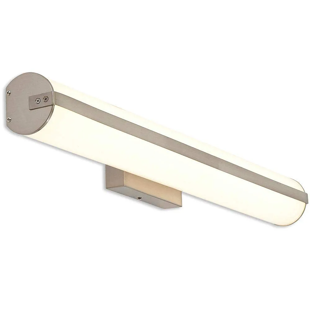 Hamilton Hills 24" Cylinder Bar Frosted Vanity Light Modern Brushed Bathroom LED