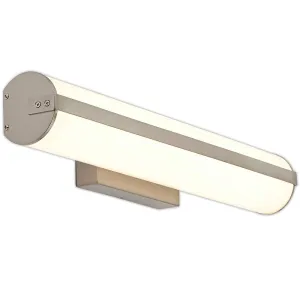 Hamilton Hills 24" Cylinder Bar Frosted Vanity Light Modern Brushed Bathroom LED