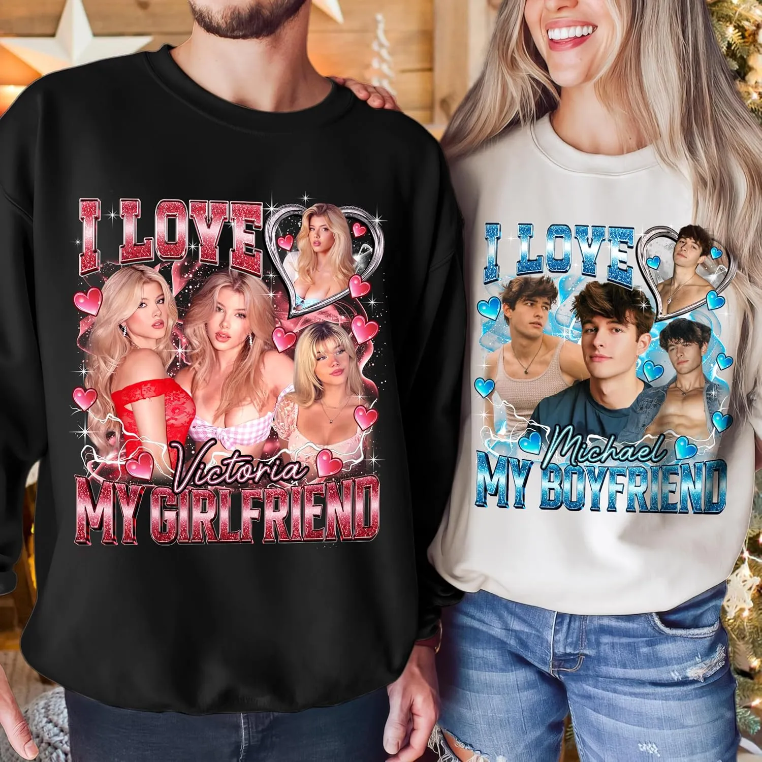 JIX & JOKY Custom Your Own Bootleg Rap Tee Custom Girlfriend Face Shirt for Boyfriend Vintage Birthday Valentine Shirt