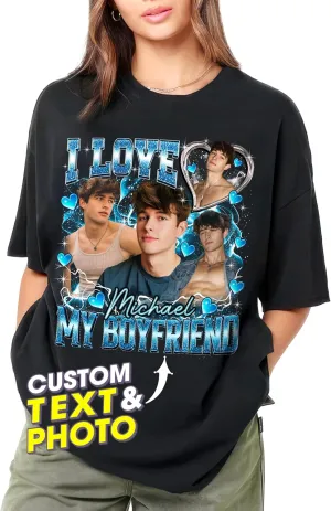 JIX & JOKY Custom Your Own Bootleg Rap Tee Custom Girlfriend Face Shirt for Boyfriend Vintage Birthday Valentine Shirt