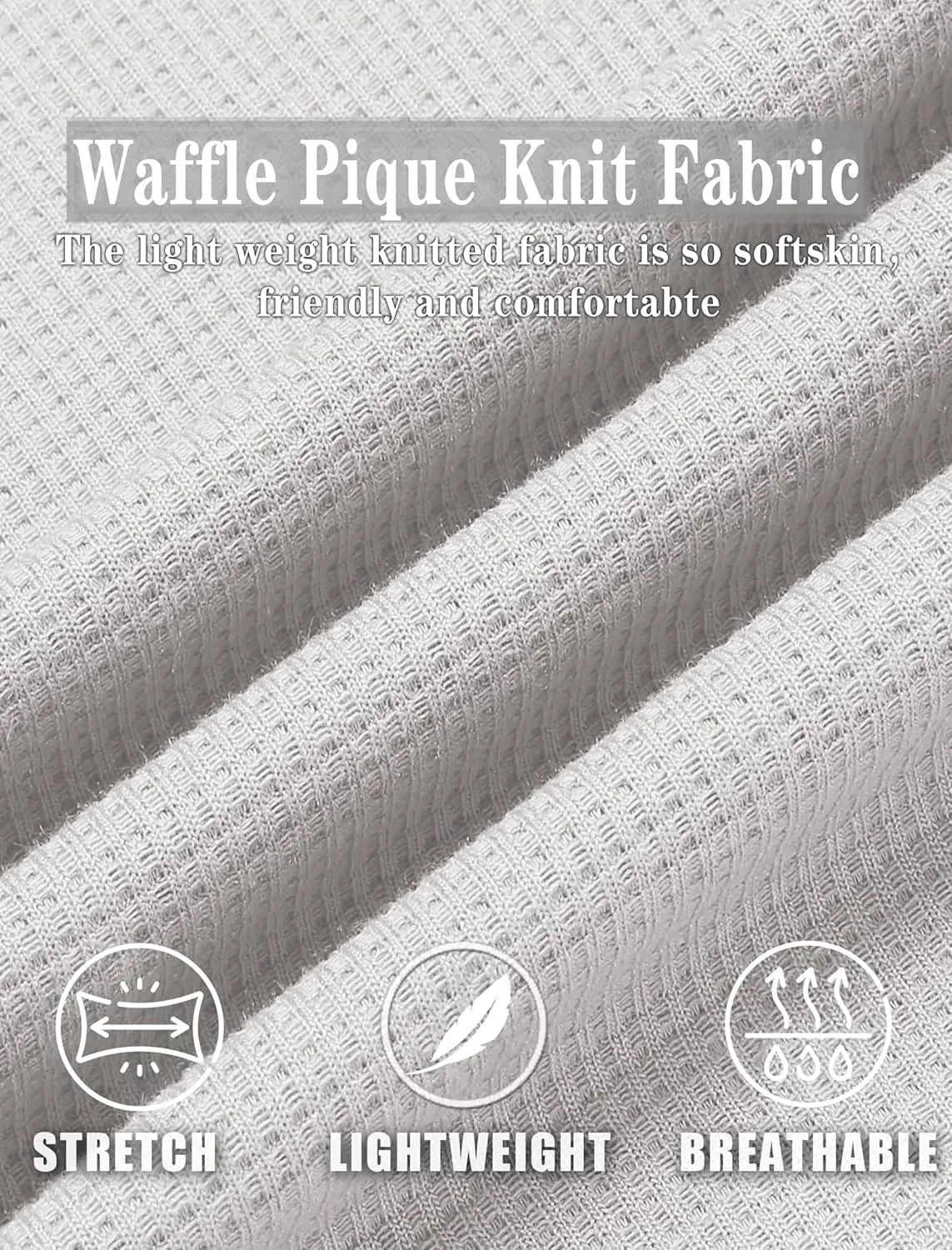 Knit Polo Shirts for Men Button Down Short Sleeve Shirt Men's Waffle Knitted T-Shirt Summer Golf Tee Shirt with Pocket