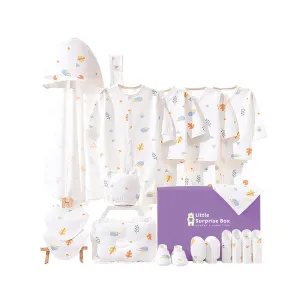 Little Surprise Box 20 Pcs White Woodland Newborn Baby Girl/ Boy All Season Wear Gift Hamper Box
