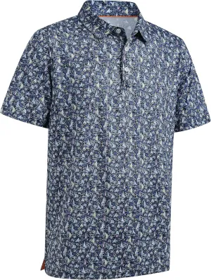 Mens Golf Shirt Moisture Wicking Dry Fit Print Performance Short Sleeve Polo Shirts for Men