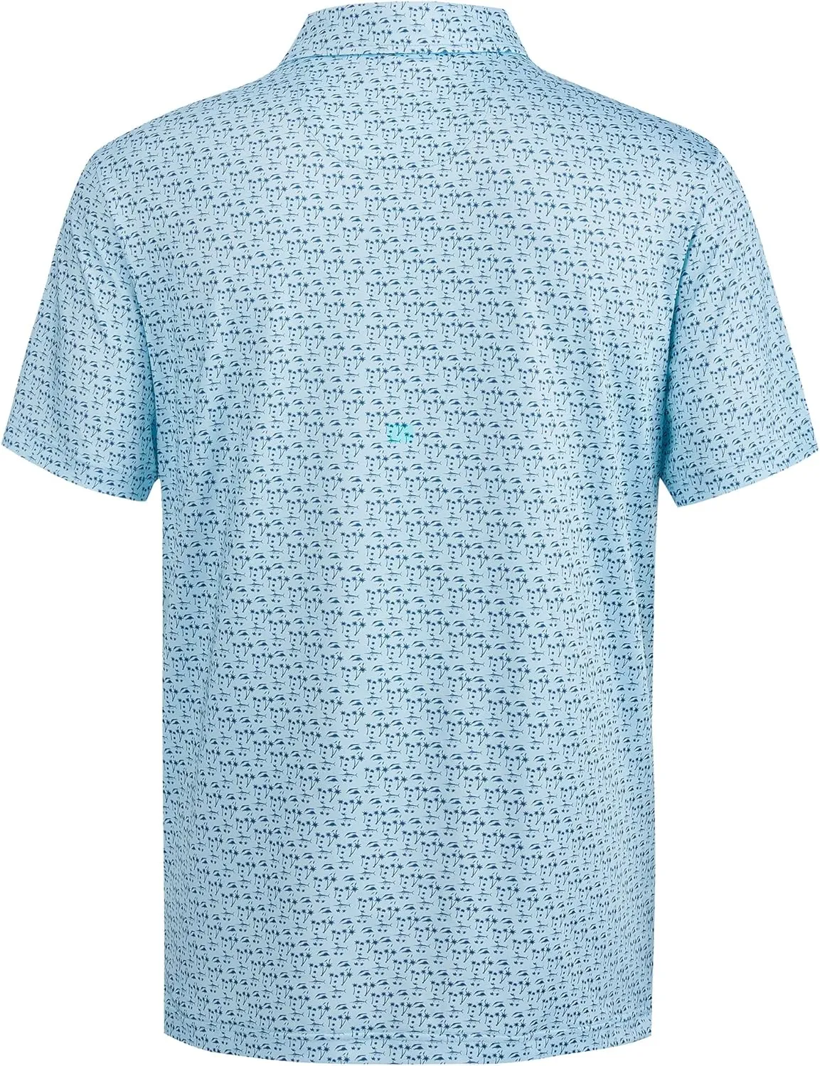 Mens Golf Shirt Moisture Wicking Dry Fit Print Performance Short Sleeve Polo Shirts for Men