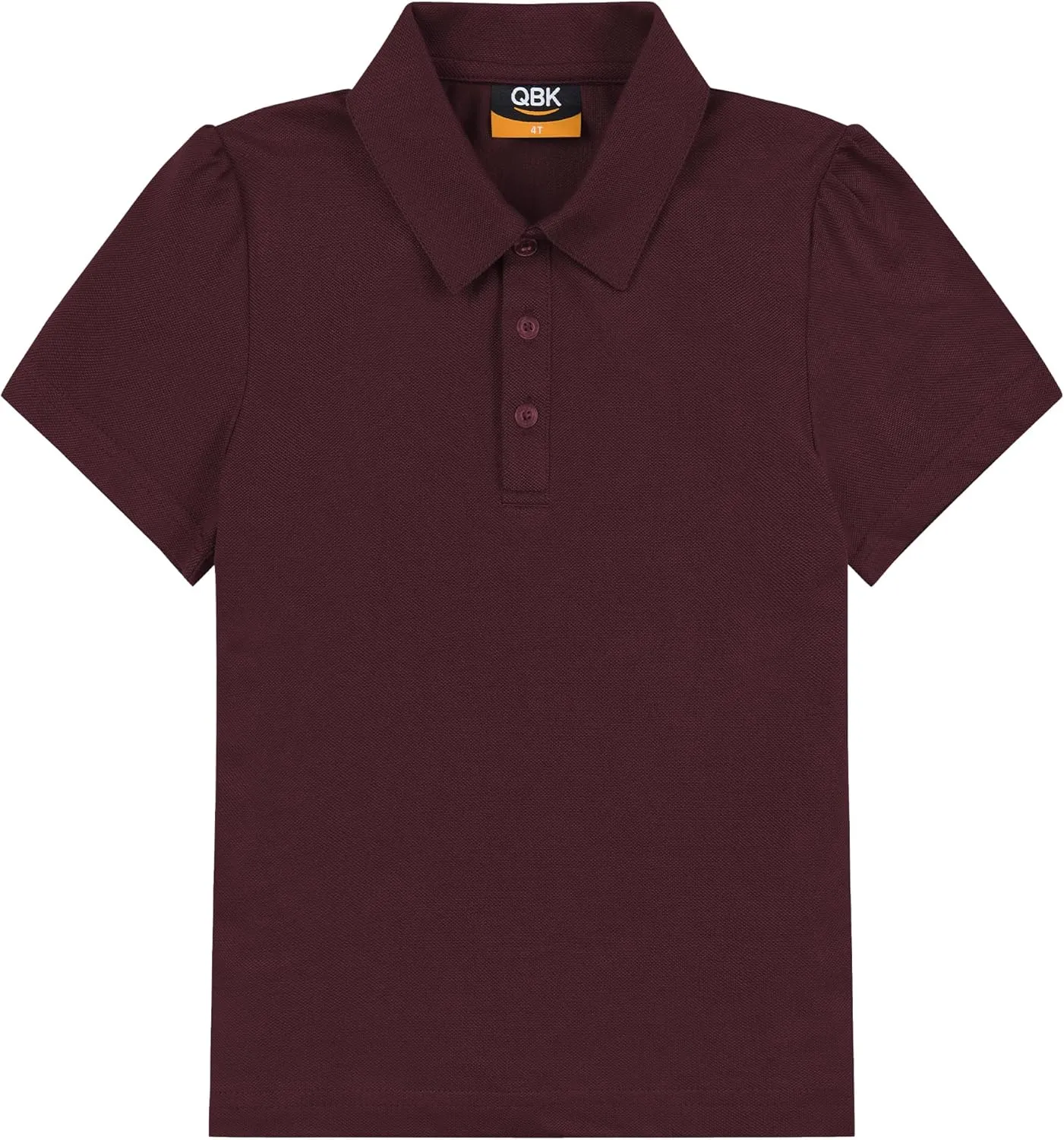 QBK 2T to Youth Girls' Puff Short Sleeve Polo Toddler School Uniform Pique Polo Kids Collared Golf Shirt