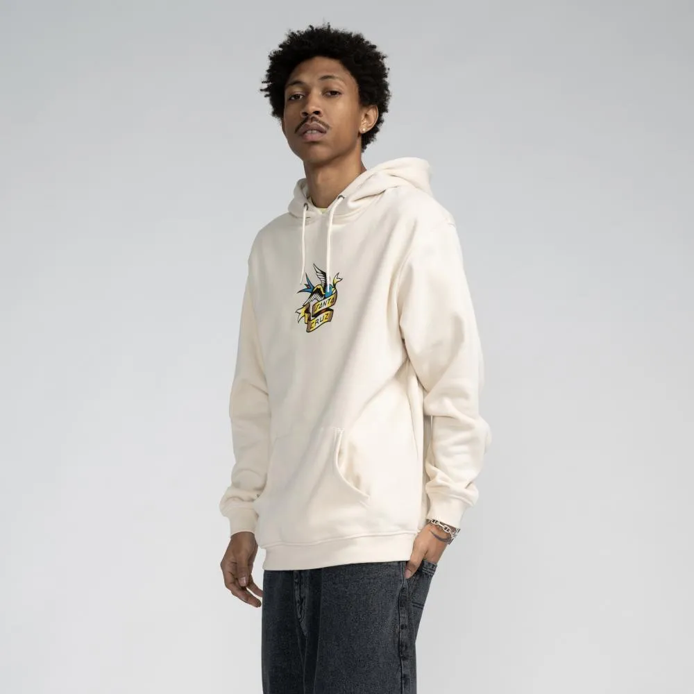 Santa Cruz Hooded Sweatshirt Sommer Sparrow Front Chalk White