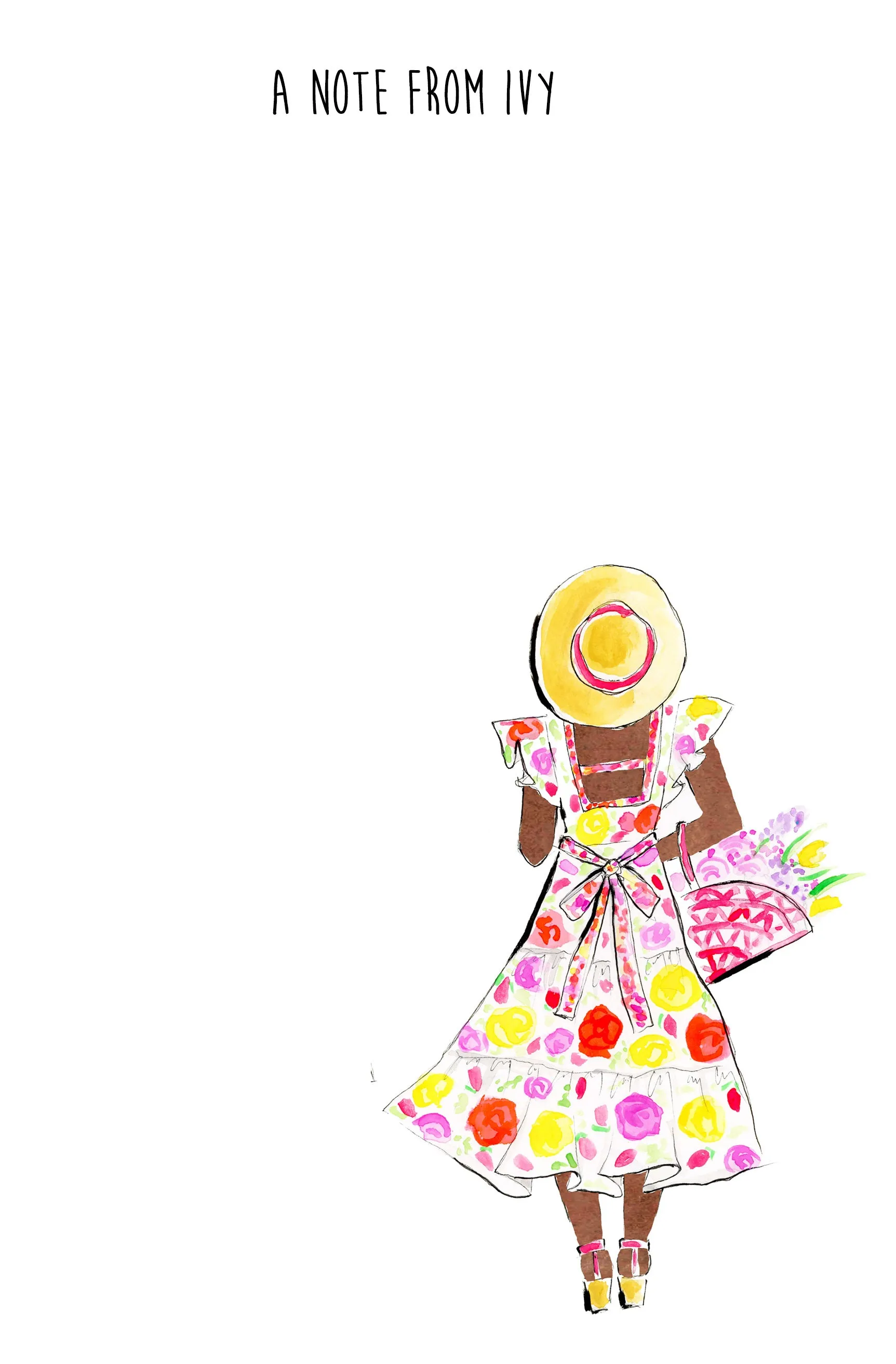 Sunny Garden Girl Personalized Notepad