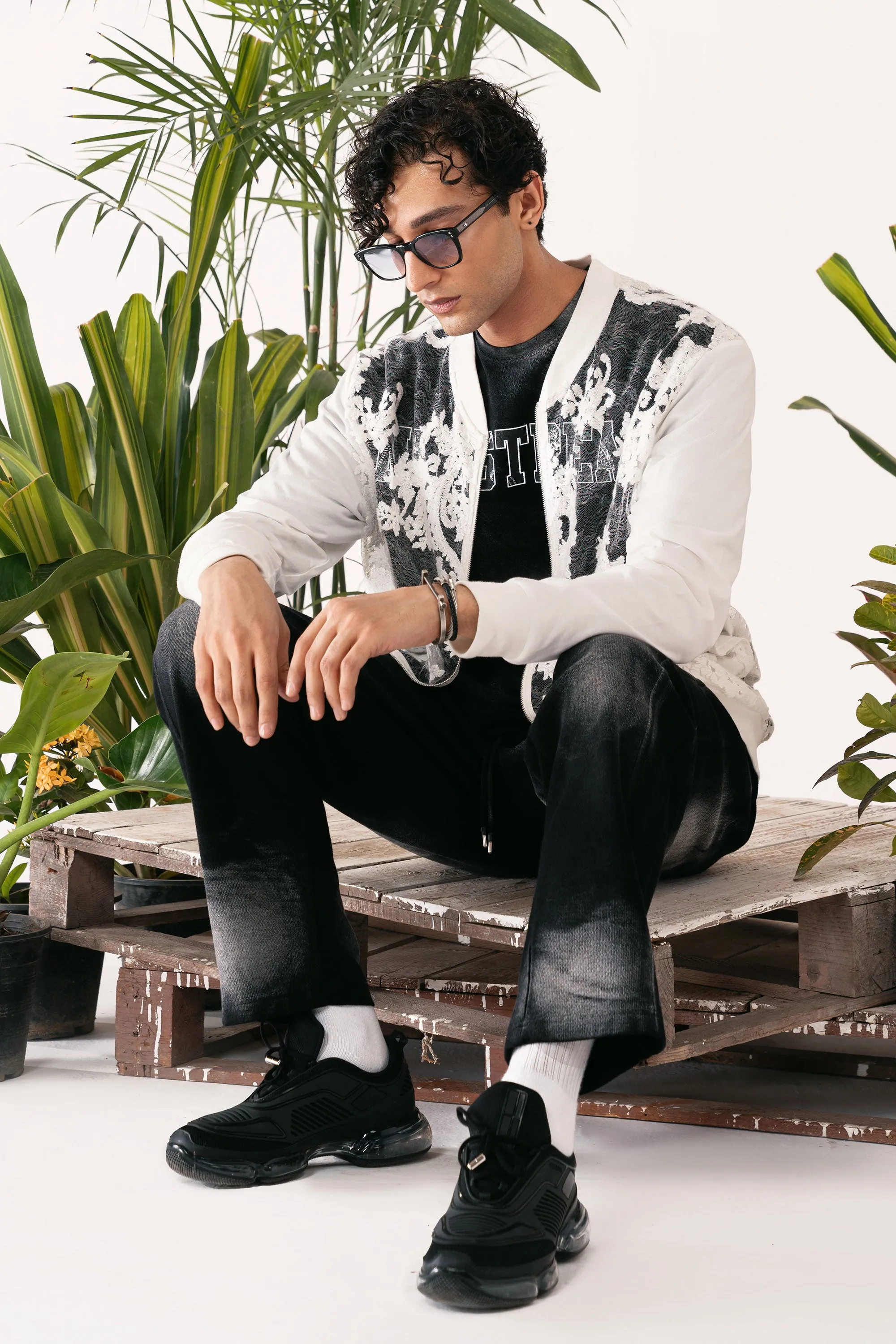 White Embroidered Sheer Jacket