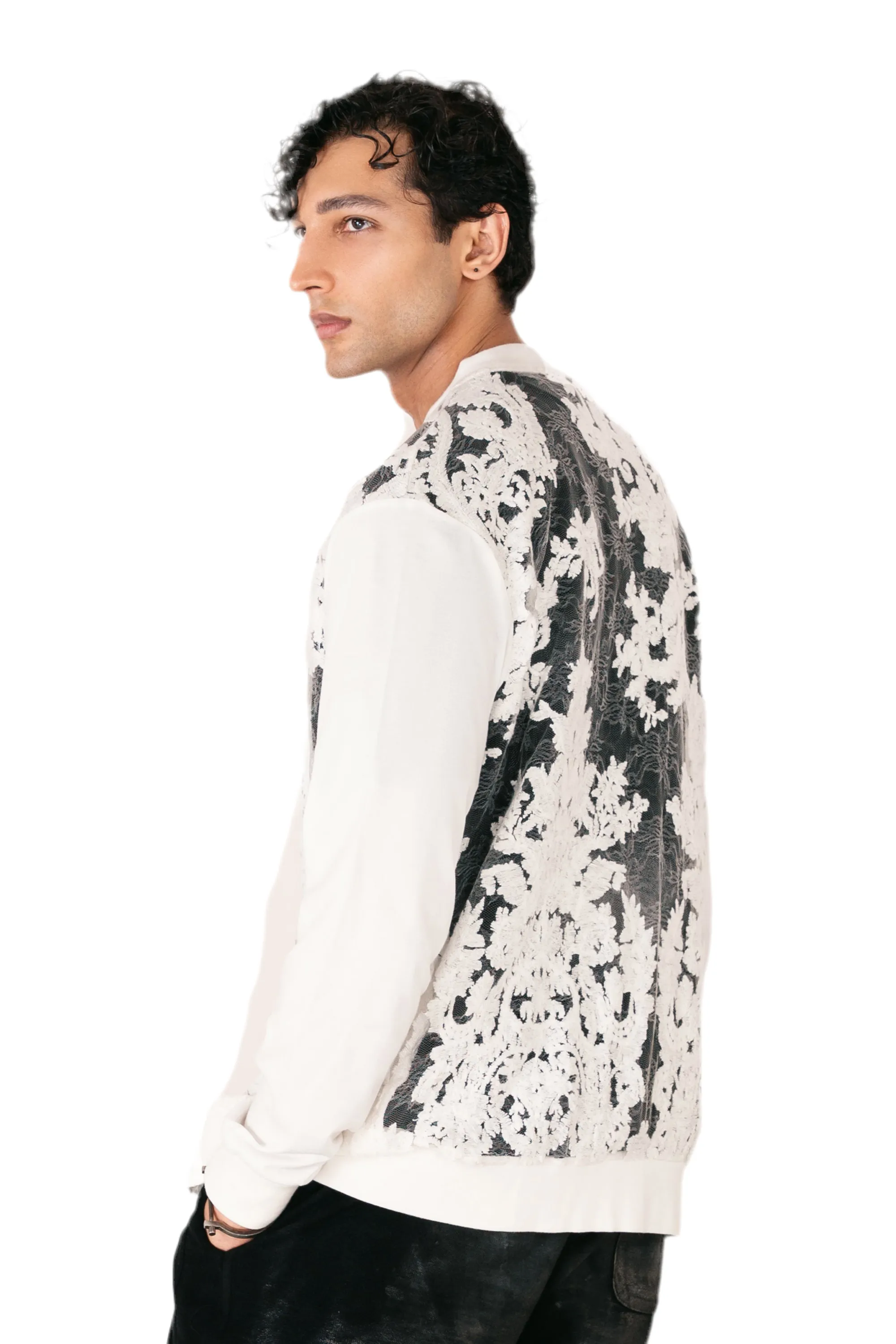 White Embroidered Sheer Jacket